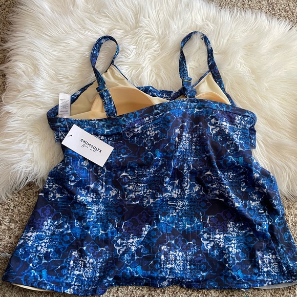 Swimsuits For All Ruffled Tankini, Plus Size 24, NWT - Picture 2 of 4